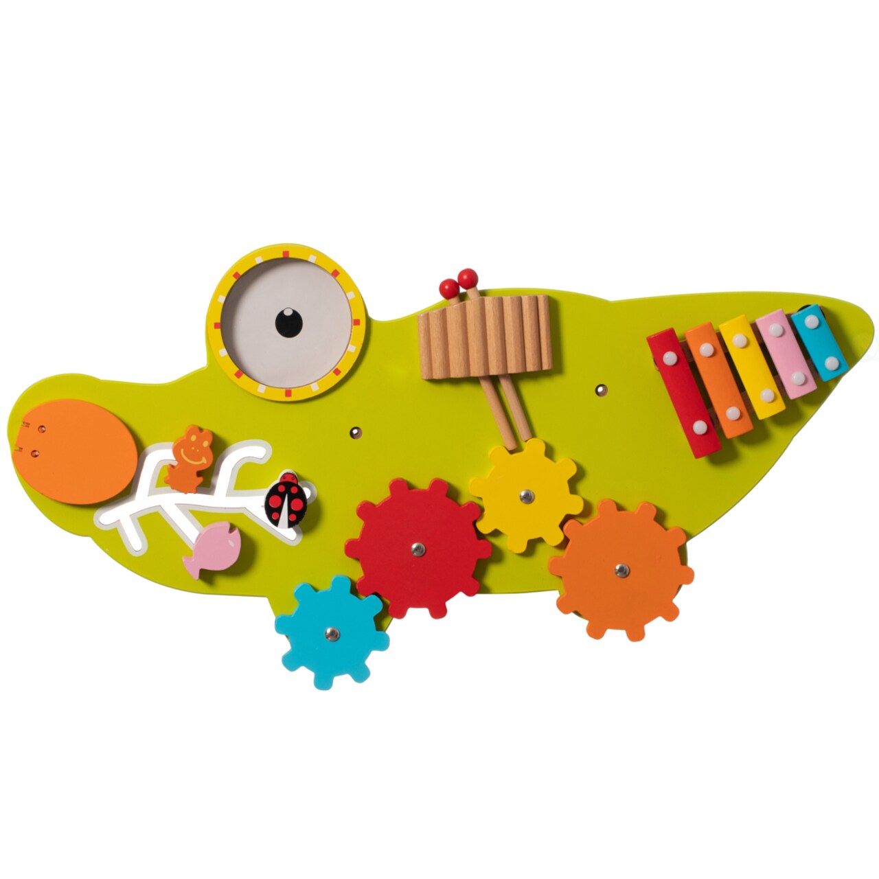 Wooden Alligator Sensory Activity Wall Toy For Playroom Nursery Preschool